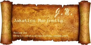 Jakatics Marinetta névjegykártya